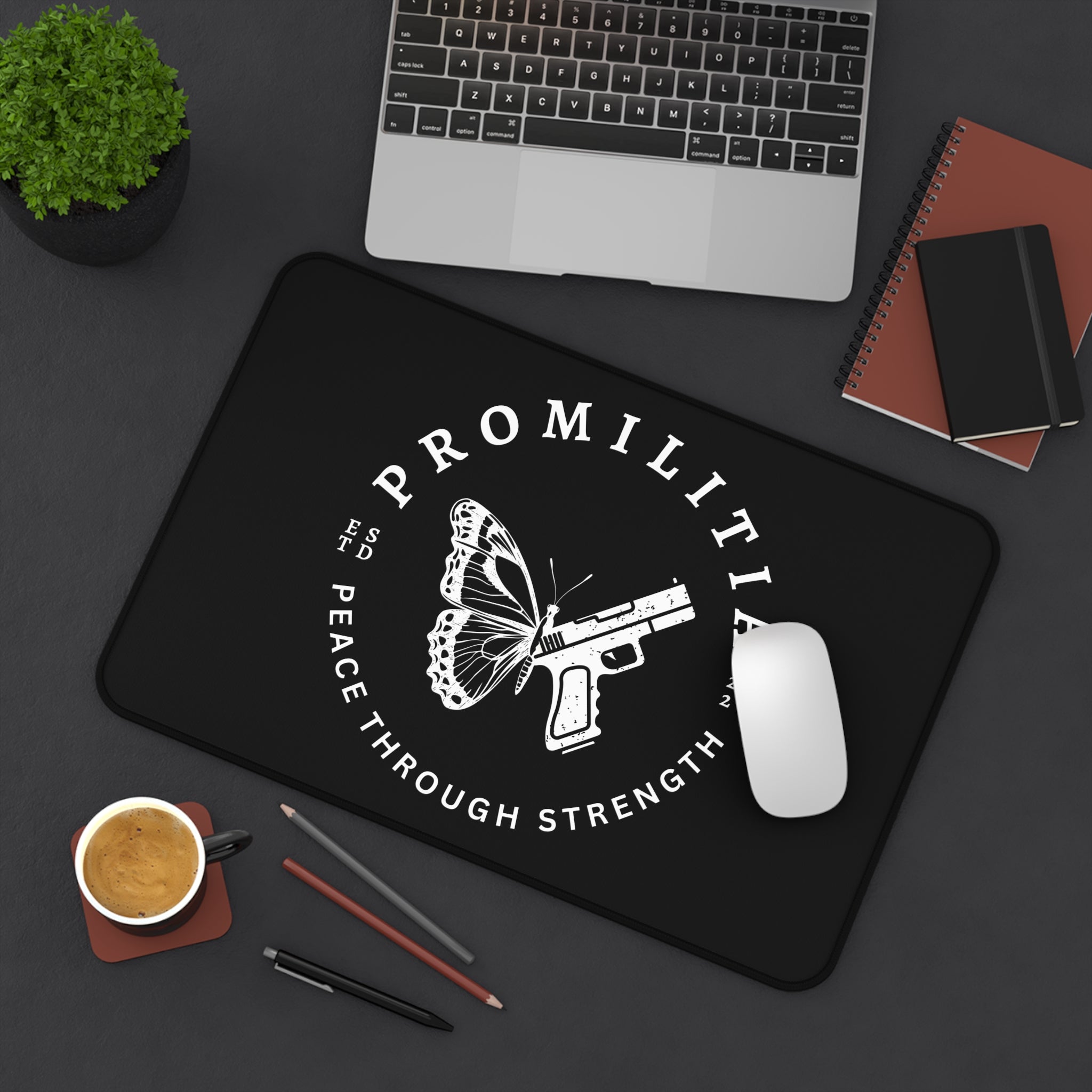 Peace Through Strength Desk Mat