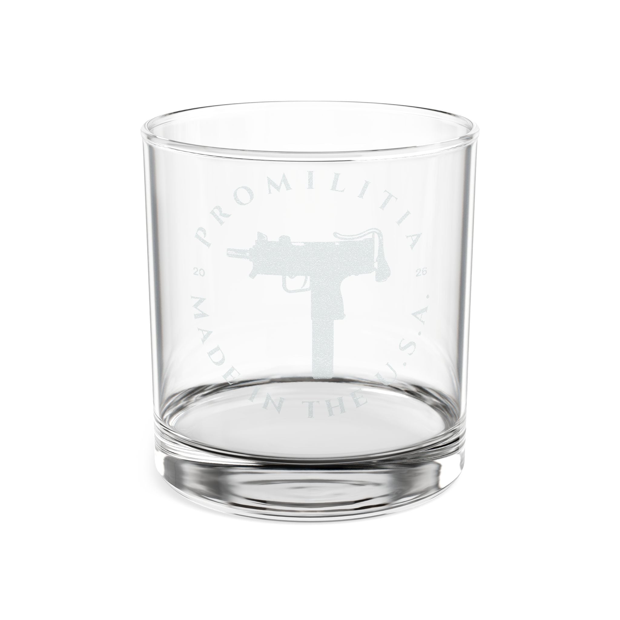 Uzi Does It Engraved Whiskey Glass
