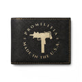 Uzi dose It Engraved Leather Bi-Fold Wallet